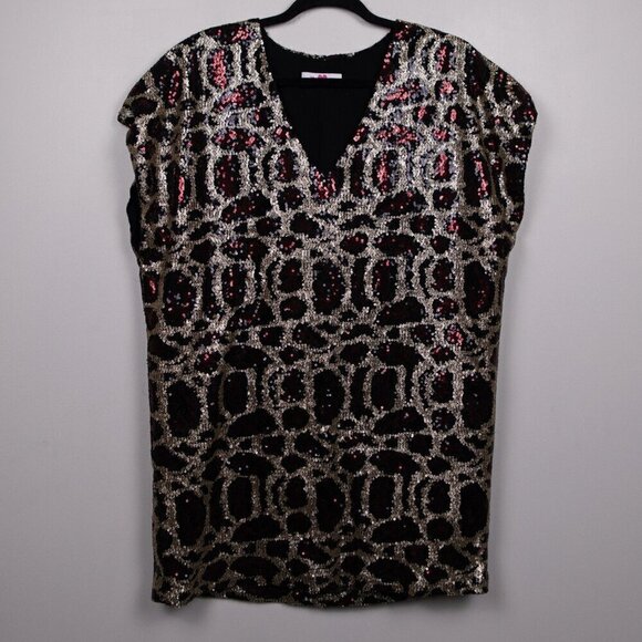 Buddy Love Aretha cheetah print sequin mini tunic dress-XS - Picture 1 of 4